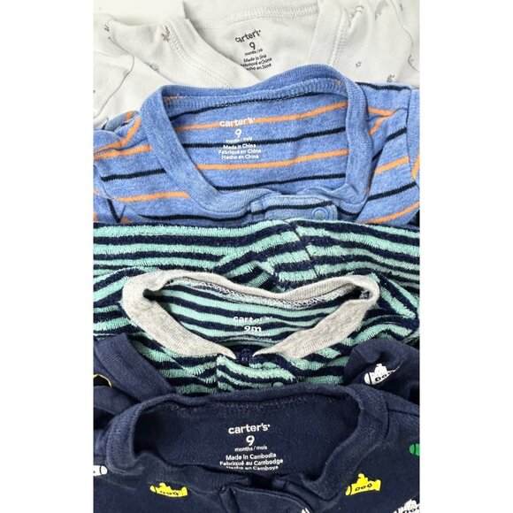 Baby Boy's Sleepers, Navy Blue,  White, Green,Stripe,  Blue Stripe  Size 9 Month - Picture 10 of 10